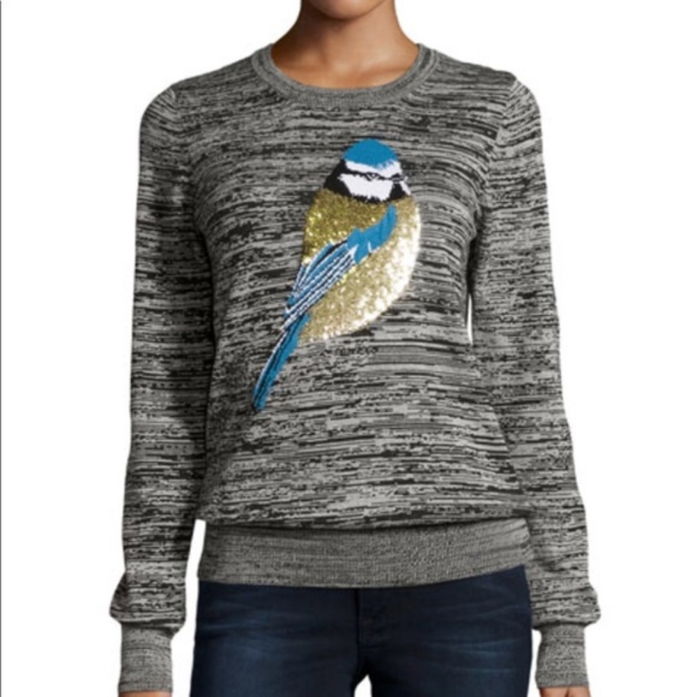 French Connection sequined bird sweater